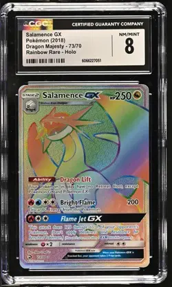 CGC 8 SALAMENCE GX 73 DRAGON MAJESTY SECRET RARE RAINBOW POKEMON NM/ MINT - Image 1