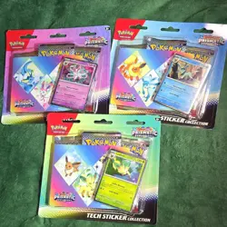 Pokemon TCG Prismatic Evolutions Tech sticker Lot of 3 Eeveelution - Image 1