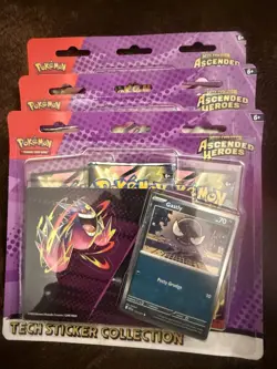 (Lot of 3) Pokemon Ascended Heroes Tech Sticker Collection 3 pack New Sealed - Image 1