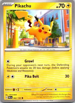 Pikachu 062/193 C Paldea Evolved Pokemon NM - Image 1