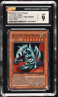 YUGIOH Blue-Eyes Toon Dragon (DB1-EN066) - Super Rare MINT CGC 9 - Image 1