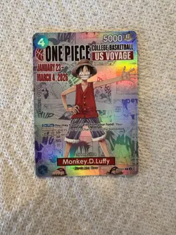 Bandai Namco One Piece CCG Monkey.D.Luffy US Voyage Promo Foil P-055 Card - Image 1