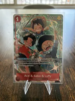 Ace & Sabo & Luffy Alt Art SR Foil NM OP13-007 Carrying On His Will One Piece - Image 1