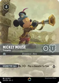 1 x Mickey Mouse - Trumpeter - 220/204 - Enchanted - Holofoil - Into The Inkland - Image 1