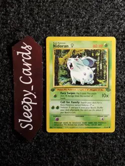 NIDORAN Pokemon 1st Edition Jungle 57/64 WOTC 1999 LP - Image 1