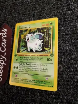 NIDORAN Pokemon 1st Edition Jungle 57/64 WOTC 1999 LP - Image 2