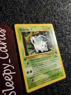NIDORAN Pokemon 1st Edition Jungle 57/64 WOTC 1999 LP - Image 3