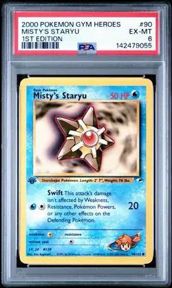 Pokemon TCG Staryu Card Misty's Gym Challenge 1st Edition 90/132 PSA 6 - Image 1