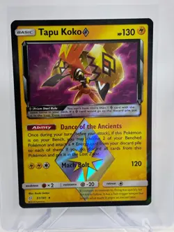 Pokemon Tapu Koko Prism Star Holo Card 51/181 Team Up Series - Image 1
