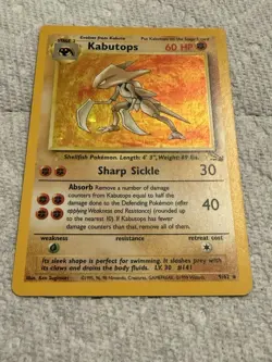 Pokemon Kabutops 9/62 Fossil Holo Rare Wizards Of The Coast - Image 1