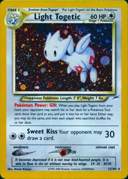 LIGHT TOGETIC 15/105 HOLO RARE NEO DESTINY POKEMON UNLIMITED HOLO LP - Image 1
