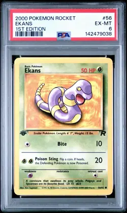 2000 Pokemon Rocket Ekans 1st Edition PSA 6 - Image 1