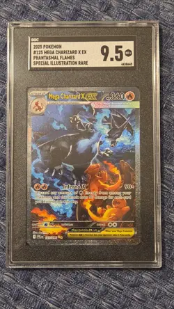 Pokemon Mega Charizard X EX 125/094 Phantasmal Flames SIR Holo SGC 9.5 2025 - Image 1