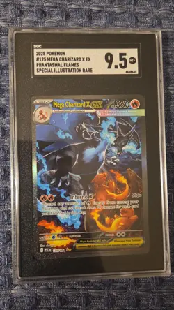Pokemon Mega Charizard X EX 125/094 Phantasmal Flames SIR Holo SGC 9.5 2025 - Image 2