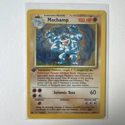 Pokemon TCG FIRST EDITION Base Set Machamp Holo 8/102 WOTC Vintage 1999 #2 - Image 1