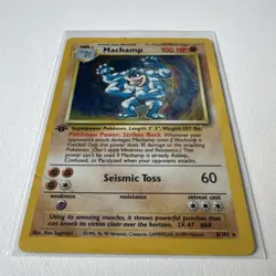 Pokemon TCG FIRST EDITION Base Set Machamp Holo 8/102 WOTC Vintage 1999 #2 - Image 2