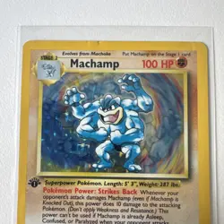 Pokemon TCG FIRST EDITION Base Set Machamp Holo 8/102 WOTC Vintage 1999 #2 - Image 4