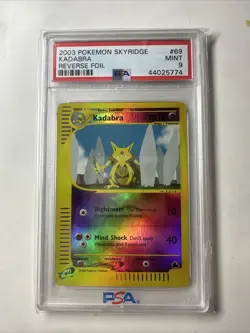 2003 POKEMON SKYRIDGE #69 KADABRA-REVERSE FOIL PSA 9 - Image 1