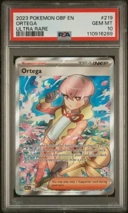 PSA 10 GEM Mint Ortega 219/197 Ultra Rare Full Art - Pokemon SV03 OBF - Image 1