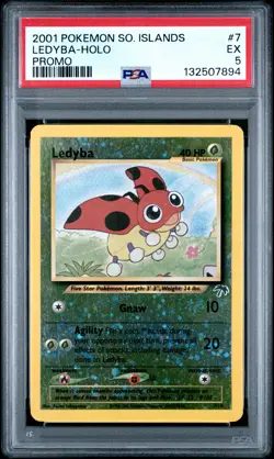 2001 POKEMON SOUTHERN ISLANDS PROMO #7 LEDYBA-HOLO PSA 5 - Image 1
