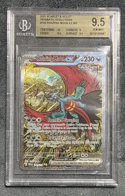 2025 Pokemon S&V Prismatic Evolutions #162 Roaring Moon ex SIR BGS 9.5 w/10 GEM - Image 1