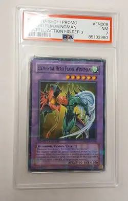 1st Graded! Elemental Hero Flame Wingman MF03-EN006 Mattel Action! At Psa 7! - Image 1