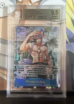 Manga Portgas.D.Ace Carrying on His Will OP13-119 Beckett 9.5 - Image 1