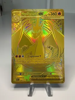Pokemon Mega Charizard Y ex Full Art Foil Gold Card EX 294/217 - Image 1