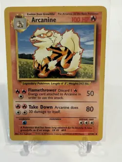 Pokemon TCG Arcanine Base Set, Unlimited Uncommon Card 23/102 Vintage WOTC 1999 - Image 1