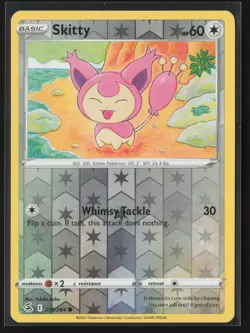 Skitty Common SWSH08: Fusion Strike 210/264 NM Pokemon Card Reverse Holo - Image 1