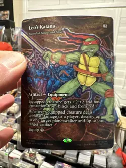 Leo's Katana (Borderless) Teenage Mutant Ninja Turtles Foil - MTG - Image 1