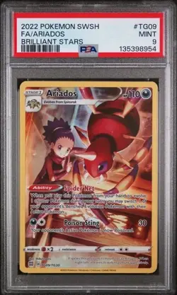 ARIADOS #TG09 PSA 9 2022 POKEMON SWORD & SHIELD BRILLIANT STARS FULL ART - Image 1