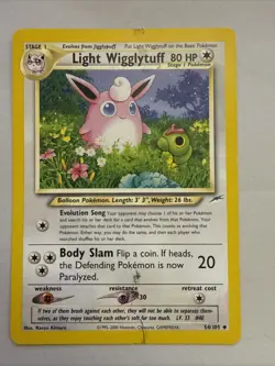 2002 | Pokemon | Light Wigglytuff #54/105 | Neo Destiny Set | Vintage | TCG - Image 1
