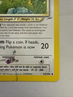 2002 | Pokemon | Light Wigglytuff #54/105 | Neo Destiny Set | Vintage | TCG - Image 4