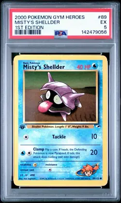 2000 Pokemon Misty's Shellder 089/132 Gym Heroes 1st Edition PSA 5 - Image 1