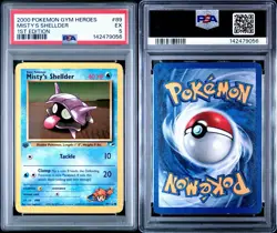 2000 Pokemon Misty's Shellder 089/132 Gym Heroes 1st Edition PSA 5 - Image 3
