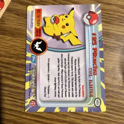 1999 Topps Pokemon #25 Pikachu TV Animation Edition Series Near Mint - Image 2