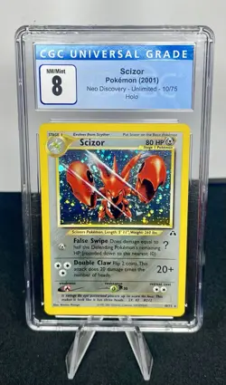 CGC 8 NM MINT Scizor 10/75 Neo Discovery Holo Rare Vintage WOTC 2001 Pokemon - Image 1