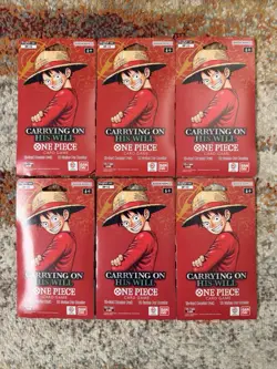 One Piece TCG OP-13 Carrying On His Will Sleeved Booster Pack Lot of 6 English - Image 1