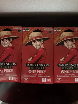 Carry On His Will OP13 Sleeved Booster Pack One Piece TCG English Lot Of 3 Packs - Image 1