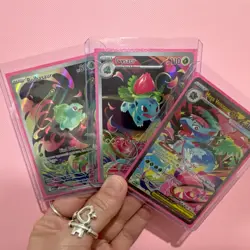 PACK FRESH Pokemon Bulbasaur Ivysaur Mega Venusaur EX Holo Card Lot Set of 3 - Image 1