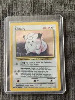 Clefairy 5/102 Holo Base Set Unlimited Rare Pokemon TCG Card Vintage - Image 1