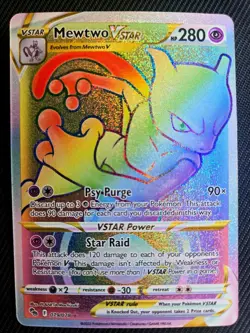 Pokemon Mewtwo VSTAR 079/078 Secret Rare Full Art Holo Pokemon GO Card 280 HP - Image 3