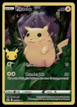 Pikachu 2021 Celebrations Full Art Ultra Rare Pokemon Card 005/025 (NM) - Image 1