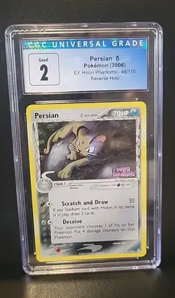 CGC 2 Persian EX Holon Phantoms 48/110 Reverse Holo Stamped Pokemon Card - Image 1