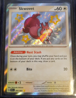 Skwovet SV: Paldean Fates #205/091 Baby Shiny Pokemon Card - Image 1