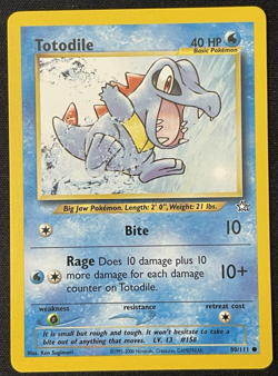Totodile Neo Genesis Near Mint Vintage Pokemon Card - Image 1