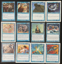 Vintage MTG Lot: 12 BLUE Cards - 6 RARES - NM/LP - Magic The Gathering - Image 1