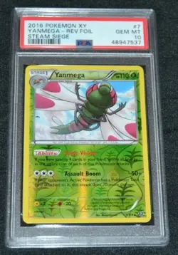 Reverse Holo Foil Yanmega # 7/114 Steam Siege Set Pokemon Cards PSA 10 GEM MINT - Image 1