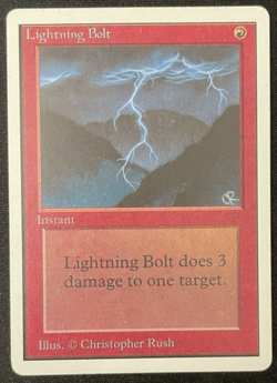 Lightning Bolt Unlimited Edition (1993) LP Vintage MTG Magic the Gathering - Image 1